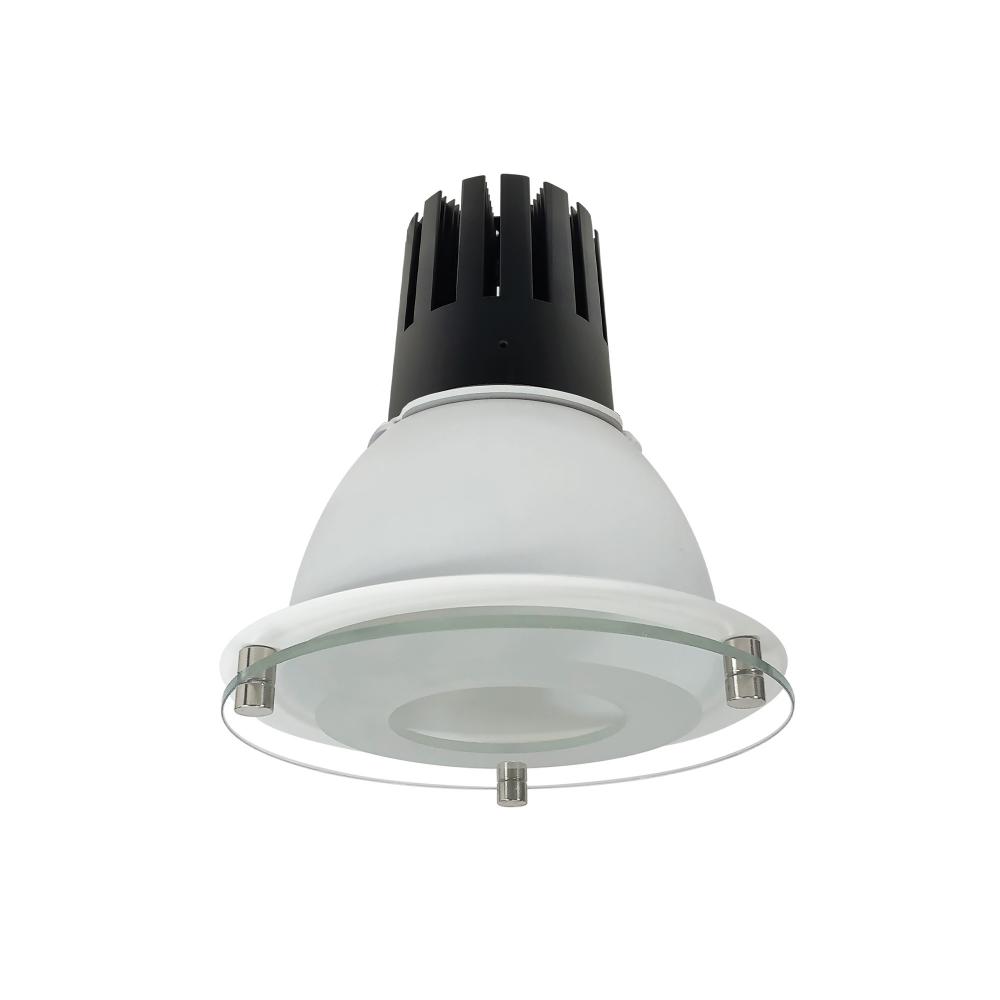 6" Sapphire III Round Deco Glass Reflector, 3500lm, 3000K, Narrow Flood Optic, Matte Powder