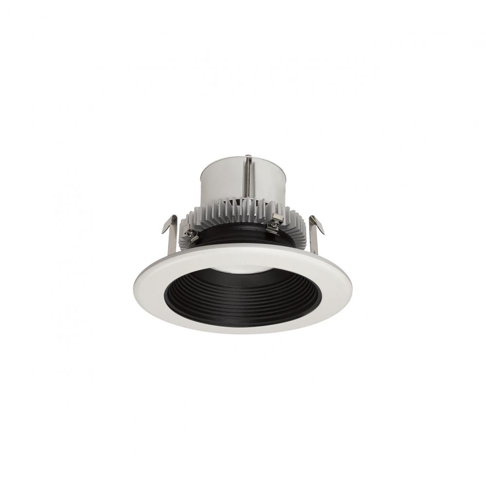 4" Cobalt Click Round Retrofit Baffle, 1000lm / 12W, 2700K, Black Baffle / White Flange