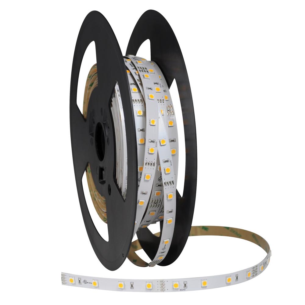 High Output 100' 24V Continuous LED Tape Light, 310lm / 4.3W per foot, 3000K, 90+ CRI