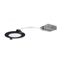 Nora NFLAT-R4TWB - 4" FLAT Non-Metallic Can-less LED Downlight, Selectable CCT, 700lm / 10W, Black finish