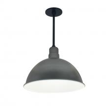 Nora NRLM-16ST2540GMWLE4/12 - 16" RLM 12" Stem Mounted LED Shade, 2500lm, 4000K, Gun Metal/White, 120V 0-10V/Triac/ELV &