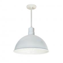 Nora NRLM-16ST2530WWLE4/12 - 16" RLM 12" Stem Mounted LED Shade, 2500lm, 3000K, White, 120V 0-10V/Triac/ELV & 277V 0-10V