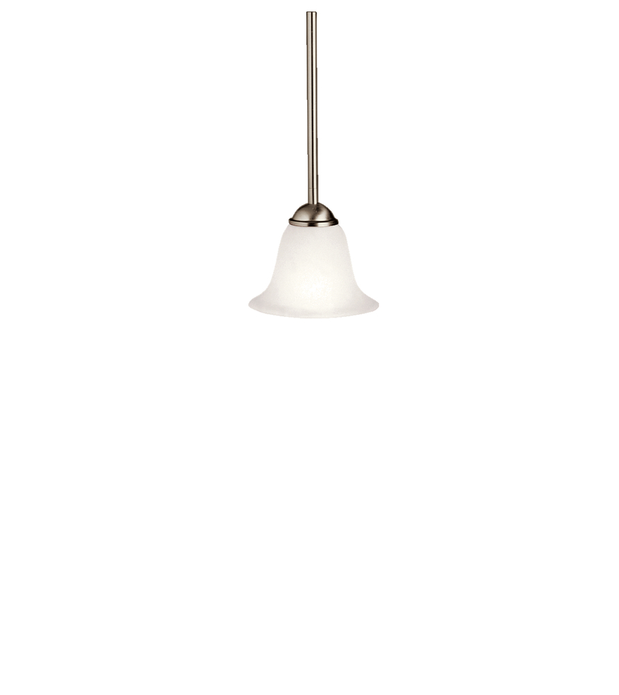 Dover 5.5" 1 Light Mini Pendant with Etched Seeded Glass in Brushed Nickel