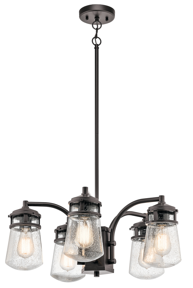 Lyndon 5 Light Chandelier Architectural Bronze