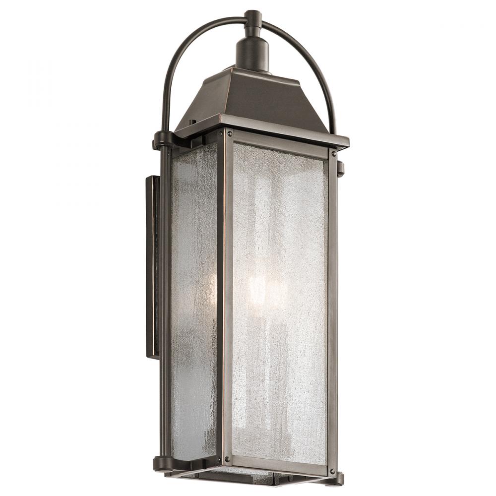 Harbor Row 23.25" 3 Light Outdoor Wall Light with Clear Seeded Glass in Olde Bronze