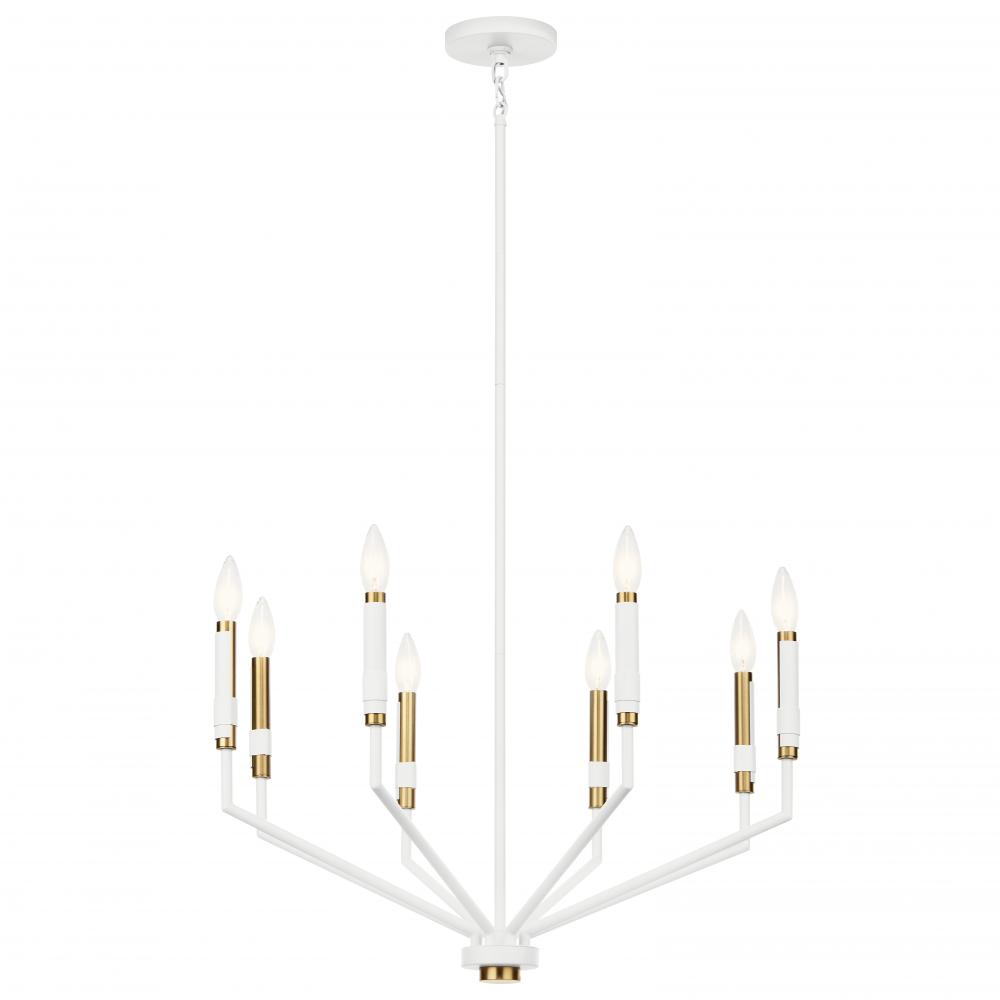 Armand 26 inch 8 Light Chandelier in White Finish