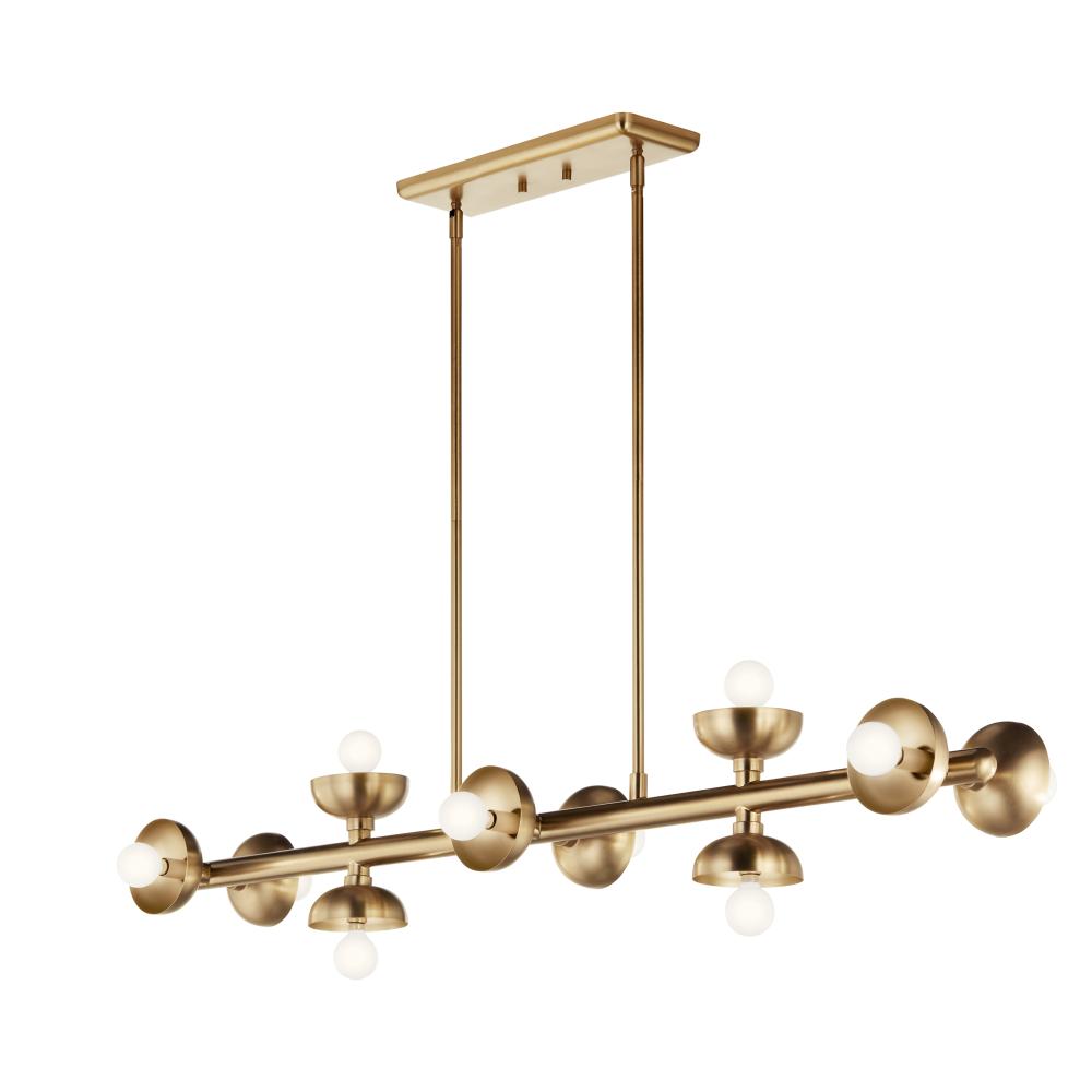 Palta 48 Inch 10 Light Linear Chandelier in Champagne Bronze
