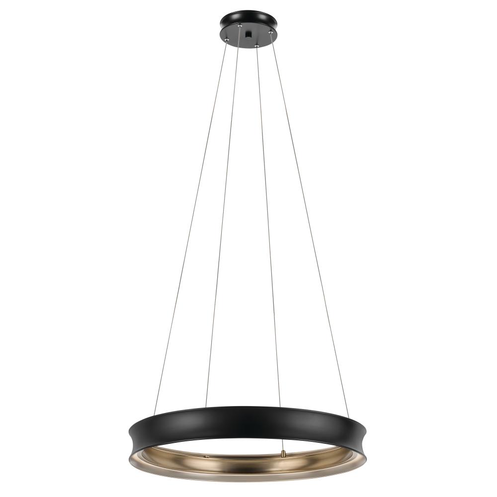 Larousse 29.5 Inch LED Chandelier in Black and Champagne Bronze