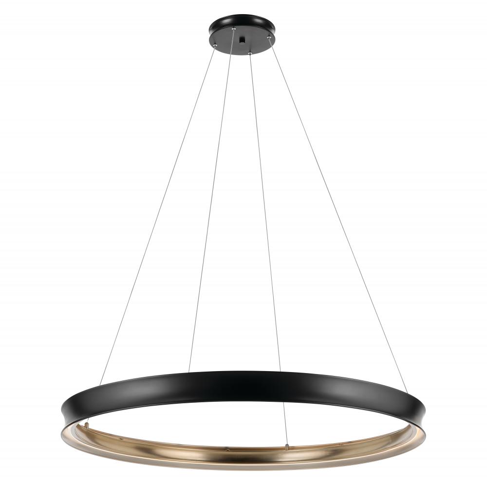 Larousse 49.5 Inch LED Chandelier in Black and Champagne Bronze