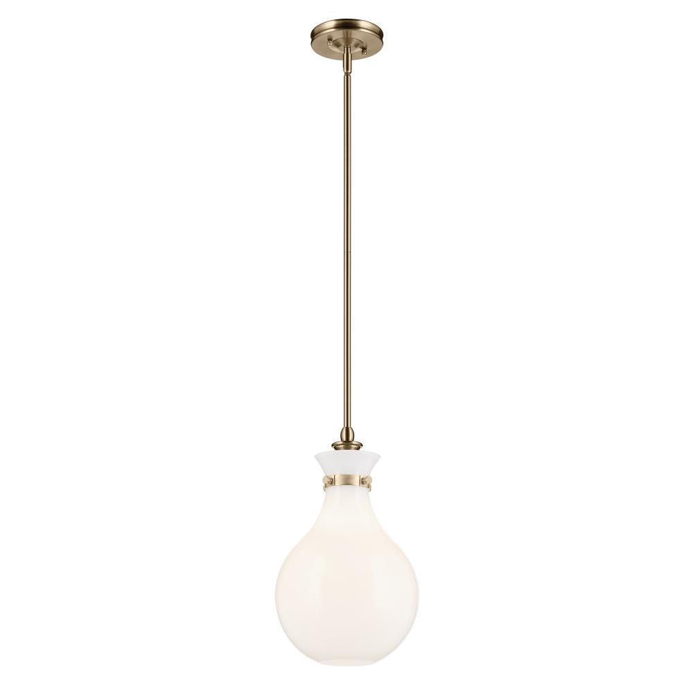 Laria 9.75 Inch 1 Light Pendant with Opal Glass in Champagne Bronze