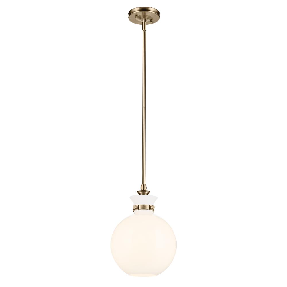Laria 10.25 Inch 1 Light Pendant with Opal Glass in Champagne Bronze