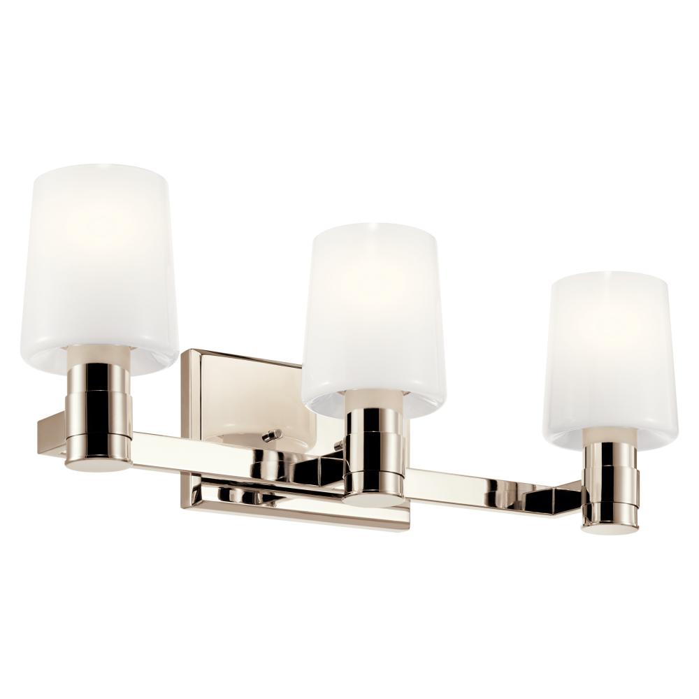 Adani 24 Inch 3 Light Vanity with Opal Glass in Polished Nickel