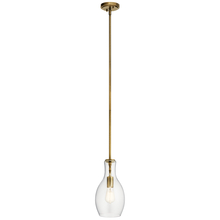Kichler 42456NBR - Everly 13.75" 1 Light Hour Glass Pendant Clear Glass Natural Brass