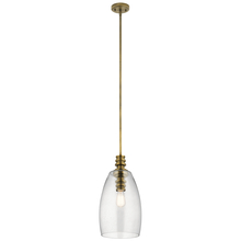Kichler 43090NBR - Lakum 1 Light Pendant Natural Brass