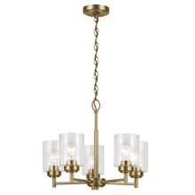 Kichler 44030NBR - Winslow 16.25" 5-Light Chandelier with Clear Seeded Glass in Natural Brass