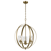 Kichler 44034NBR - Winslow 30.75" 3-Light Chandelier with Clear Seeded Glass in Natural Brass