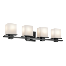 Kichler 45152BK - Tully 32" 4-Light Vanity Light with Satin Etched Cased Opal Glass in Black