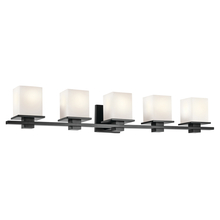 Kichler 45193BK - Tully 40.25" 5-Light Vanity Light with Satin Etched Cased Opal Glass in Black