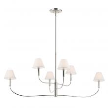 Kichler 52768PN - Eadie 51.5 Inch 6 Light Chandelier in Polished Nickel