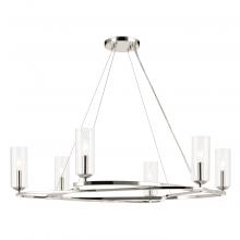 Kichler 52771PN - Harpin 37.75 Inch 6 Light Chandelier with Clear Glass in Polished Nickel