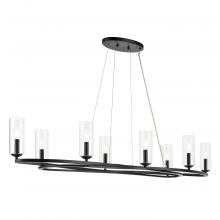 Kichler 52772BK - Harpin 52.5 Inch 8 Light Linear Chandelier with Clear Glass in Black