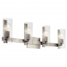 Kichler 55169NI - Jemsa 32 Inch 4 Light Vanity with Clear Fluted Glass in Brushed Nickel