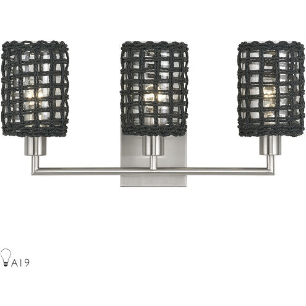 3 Light Brushed Nickel Vanity Sconce