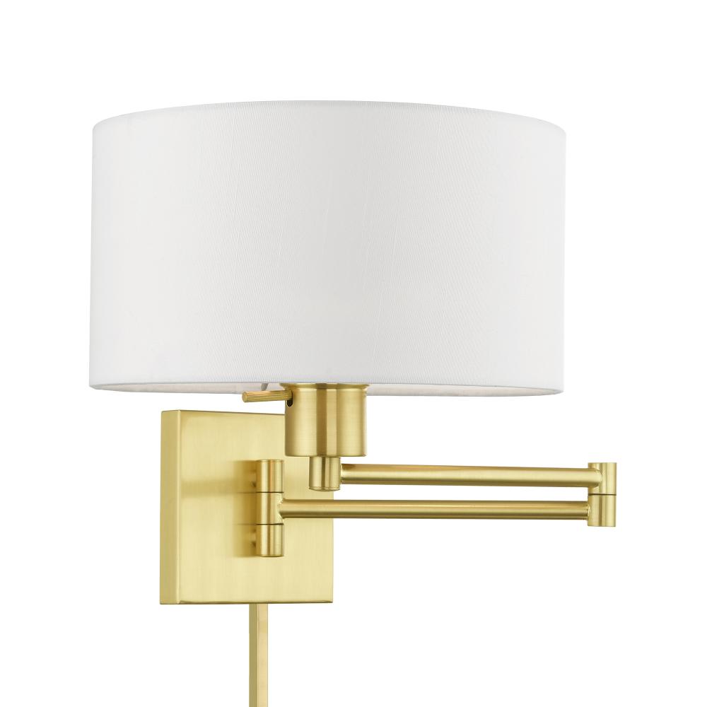 1 Light Satin Brass Swing Arm Wall Lamp