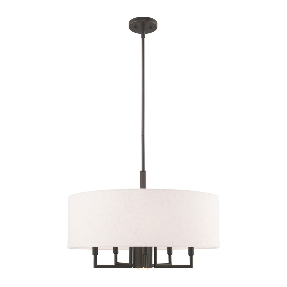 6 Lt English Bronze Pendant Chandelier