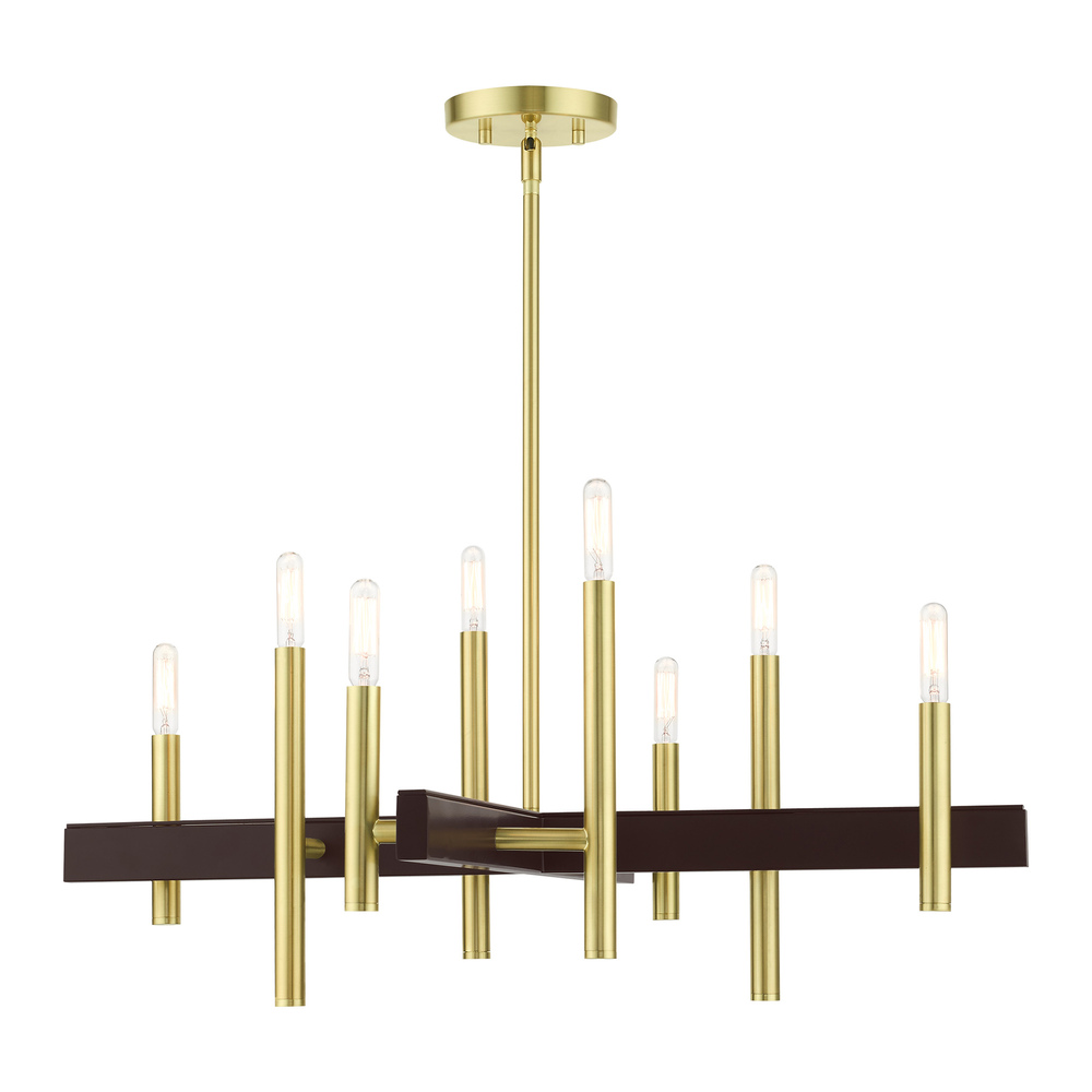 8 Lt Satin Brass Chandelier