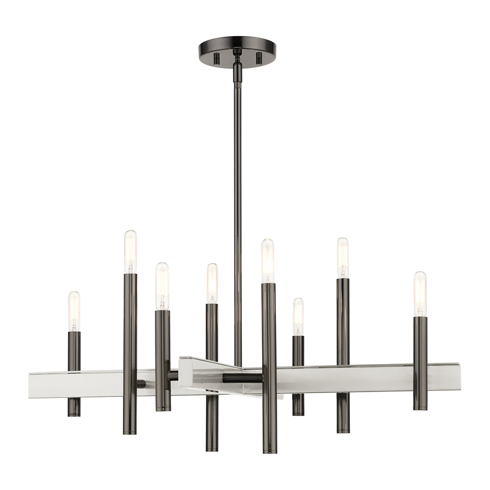 8 Lt Black Chrome Chandelier