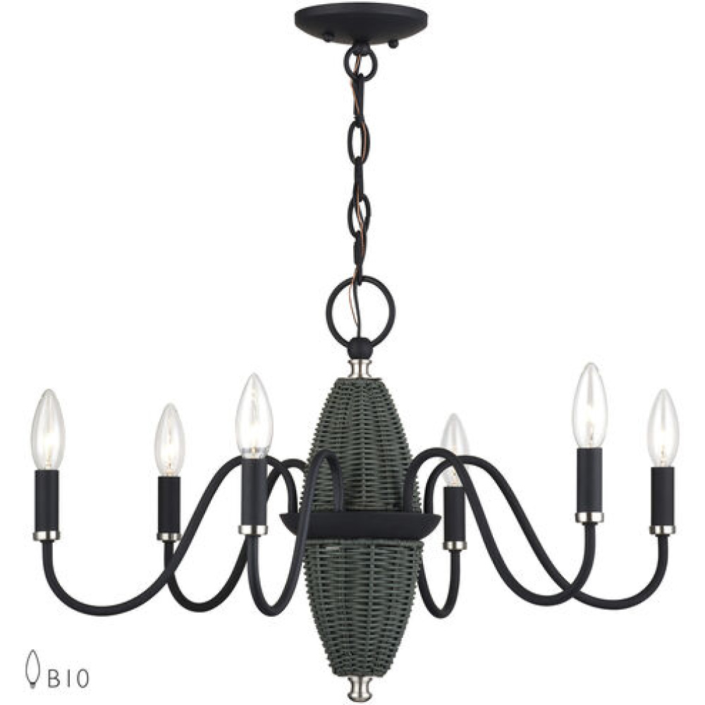 6 Light Black Chandelier
