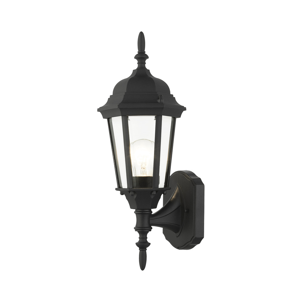 1 Lt Textured Black Outdoor Wall Lantern