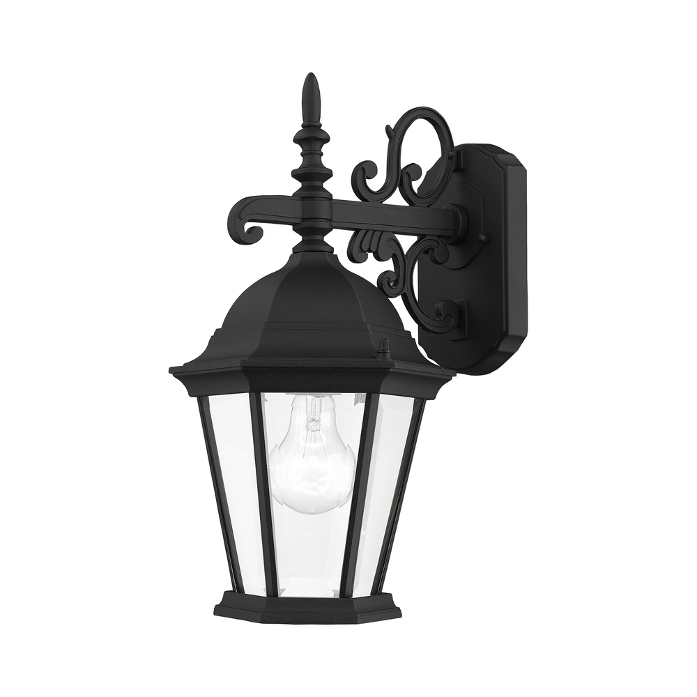 1 Lt Textured Black Outdoor Wall Lantern