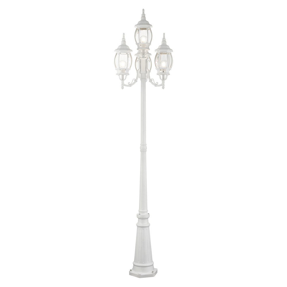 4 Lt Textured White Outdoor Post Light