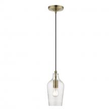 Livex Lighting 41240-01 - 1 Light Antique Brass Mini Pendant