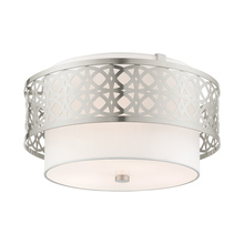 Livex Lighting 49863-91 - 3 Lt Brushed Nickel Semi Flush