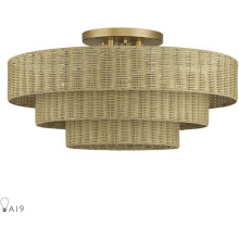 Livex Lighting 60599-48 - 5 Light Antique Gold Leaf Extra Large Semi-Flush