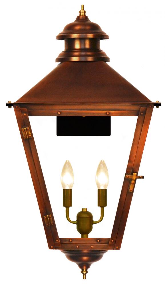 The CopperSmith Adam Street 19" Tall Copper Electric Wall Mount Outdoor Light Lantern Sconce