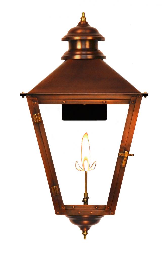 The CopperSmith Adam Street 29" Tall Copper Gas Wall Mount Outdoor Light Lantern Sconce