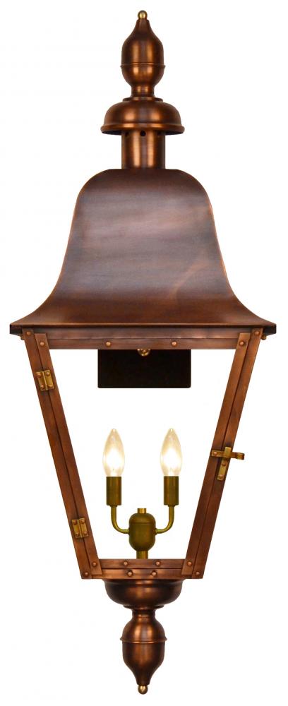 The CopperSmith Belmont 30" Tall Copper Electric Wall Mount Outdoor Light Lantern Sconce