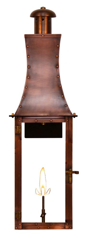 The CopperSmith Churchill 28" Tall Copper Gas Wall Mount Outdoor Light Lantern Sconce