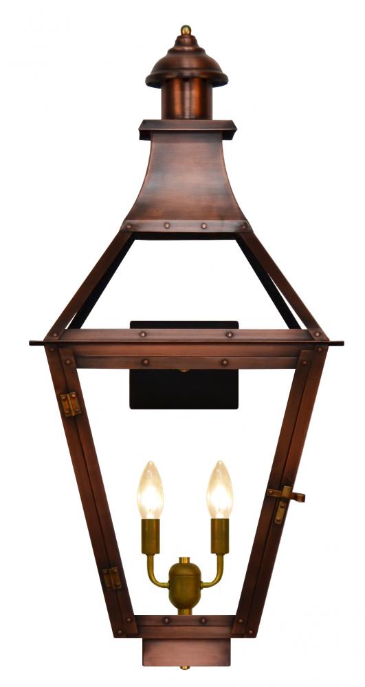 The CopperSmith Creole 30" Tall Copper Electric Wall Mount Outdoor Light Lantern Sconce