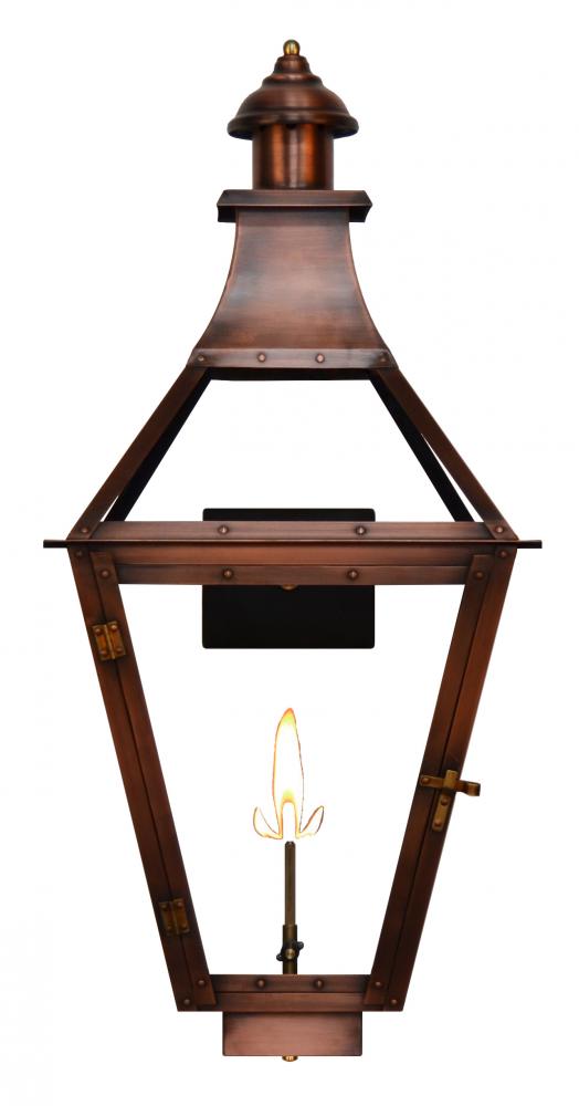 The CopperSmith Creole 30" Tall Copper Gas Wall Mount Outdoor Light Lantern Sconce