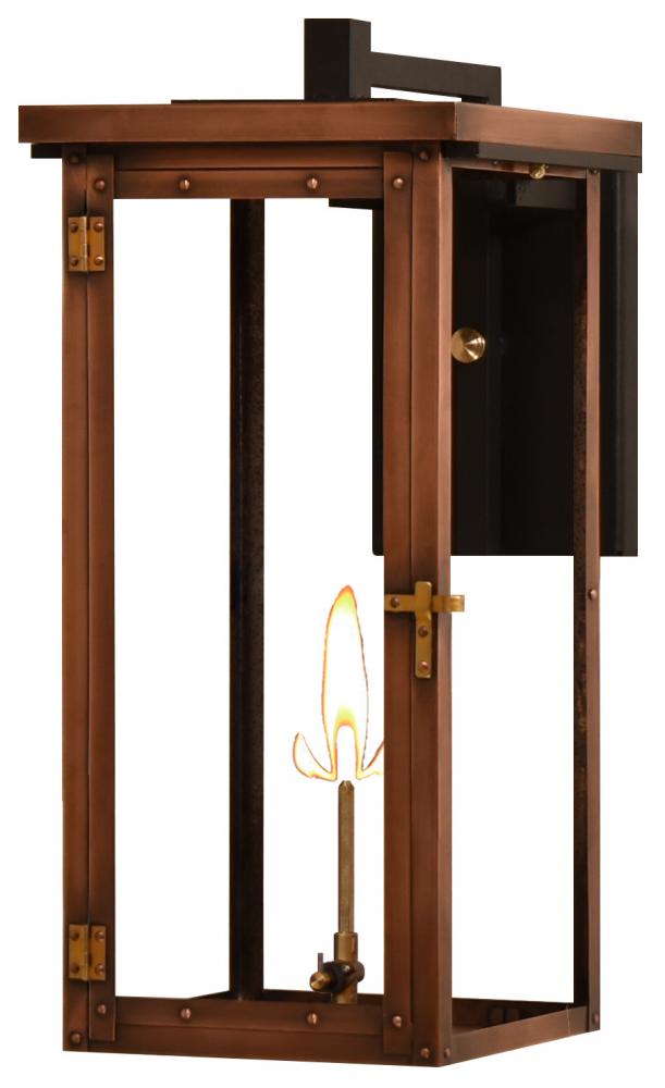 The CopperSmith Dinardi 23" Tall Copper Gas Wall Mount Outdoor Light Lantern Sconce