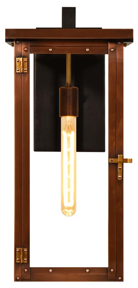 The CopperSmith Dinardi 27" Tall Copper Electric Wall Mount Outdoor Light Lantern Sconce