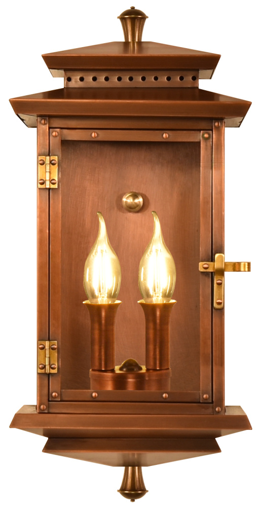 The CopperSmith Biltmore  Flush Traveler 19" Tall Copper Electric Wall Mount Outdoor LT Lantern