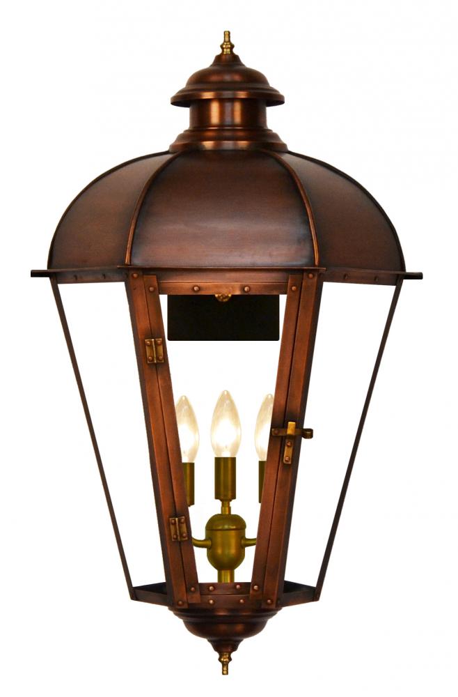 The CopperSmith Joachim Street 32" Tall Copper Electric Wall Mount Outdoor Light Lantern Sconce