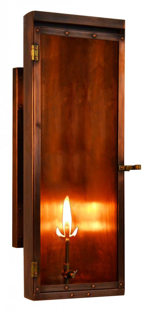 The CopperSmith Luna 22" Tall Copper Gas Wall Mount Outdoor Light Lantern Sconce