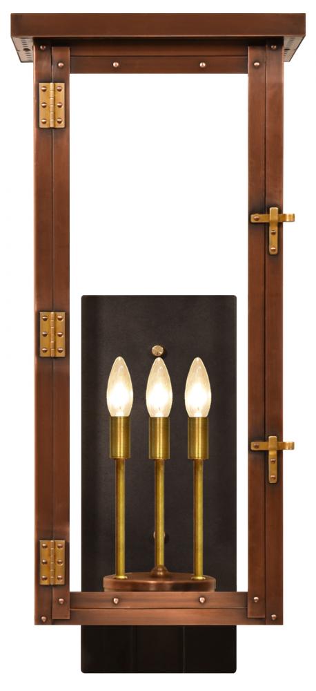 The CopperSmith Moneo 30" Tall Copper Electric Wall Mount Outdoor Light Lantern Sconce